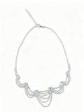 Silver-Tone Layered Chain Statement Necklace
