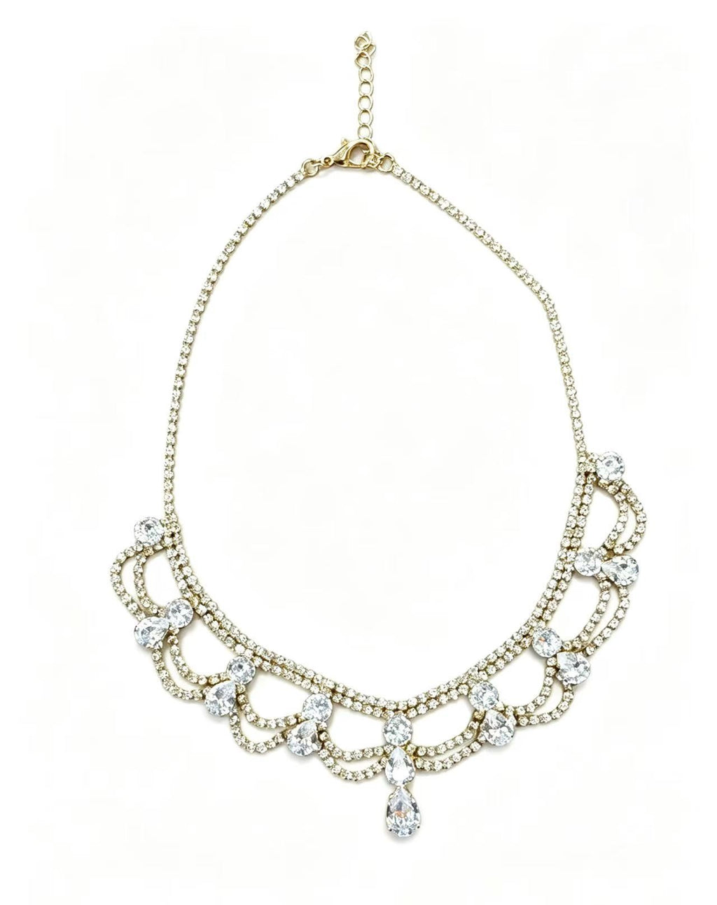 Gold-Tone Circular Detail Necklace & Earrings Set