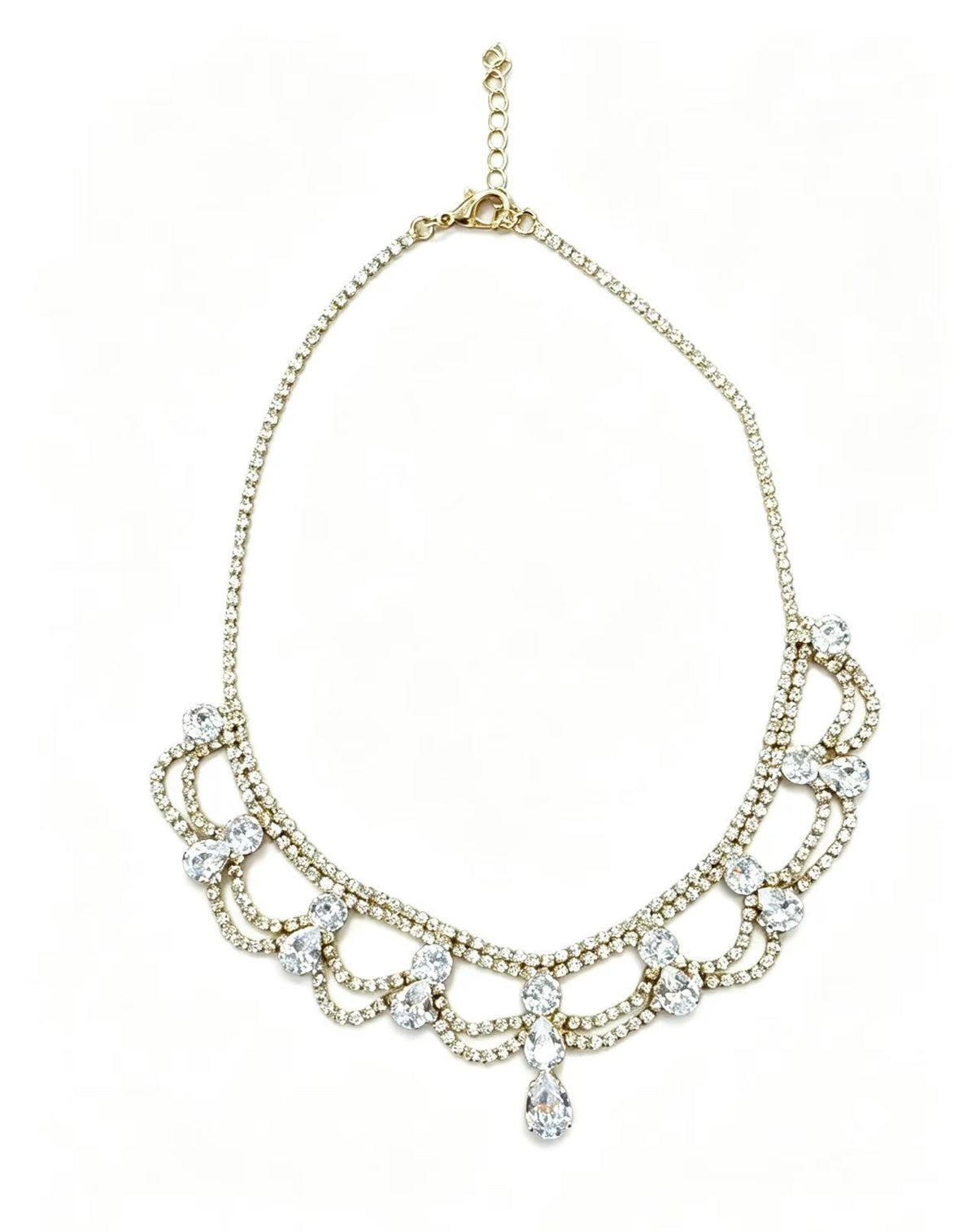 Gold-Tone Circular Detail Necklace & Earrings Set