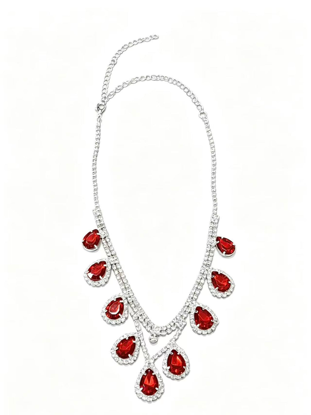 Red Teardrop Statement Jewelry Set