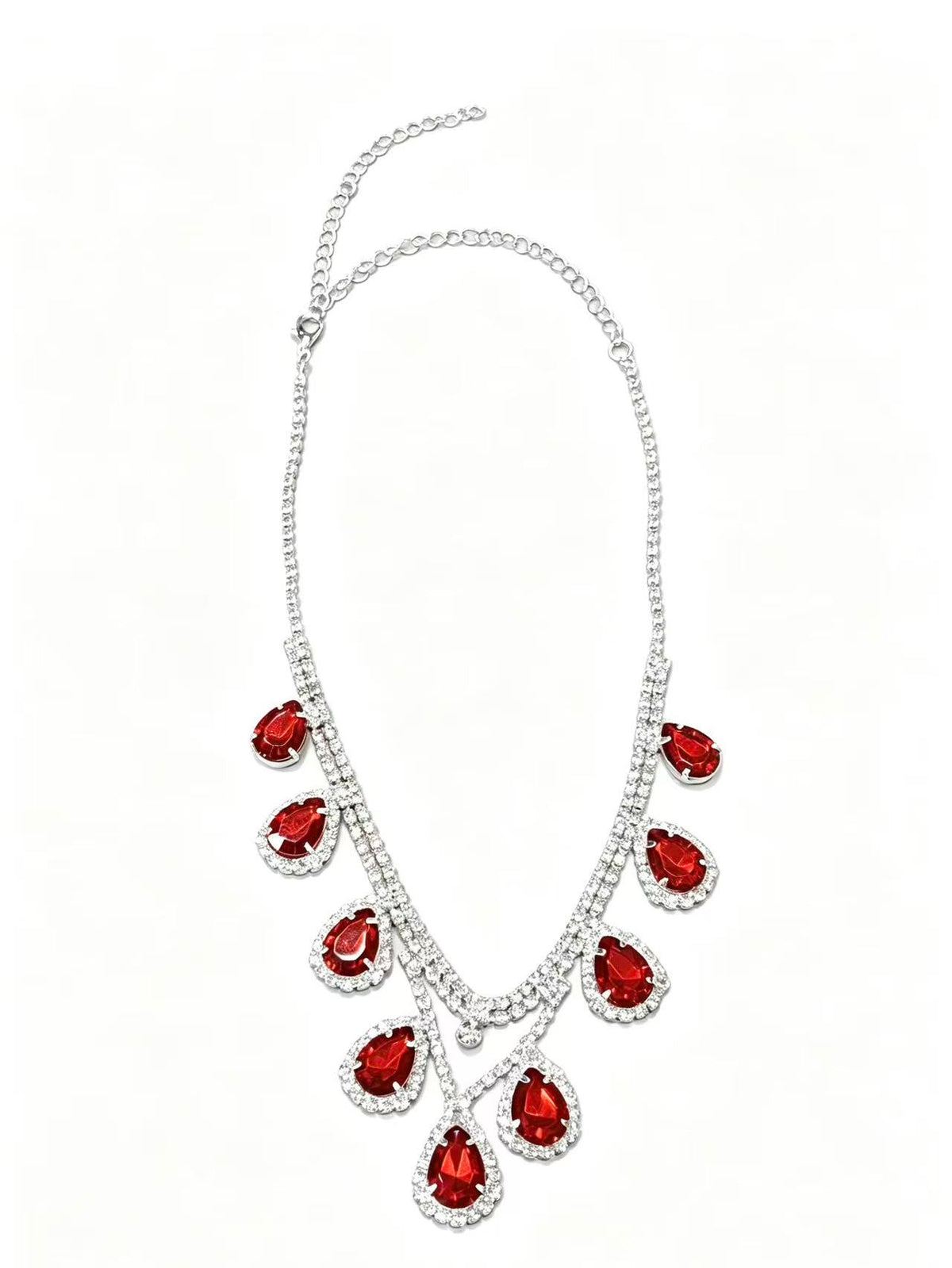 Red Teardrop Statement Jewelry Set
