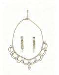 Gold-Tone Circular Detail Necklace & Earrings Set